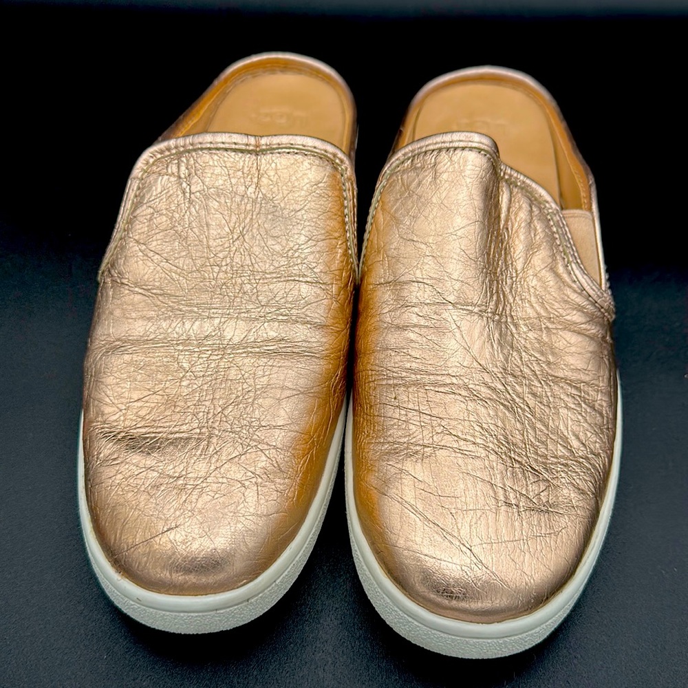 UGG metallic rose gold sneaker slides